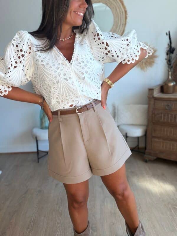Short de tailleur taupe - Modèle Simon