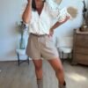 Short de tailleur taupe - Modèle Simon