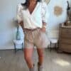 Short de tailleur taupe - Modèle Simon