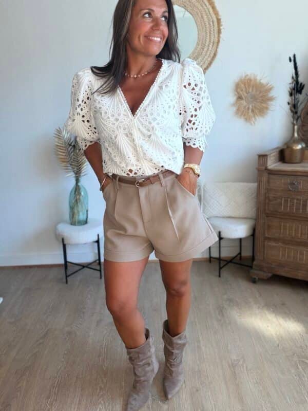Short de tailleur taupe - Modèle Simon
