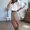 Short de tailleur taupe - Modèle Simon