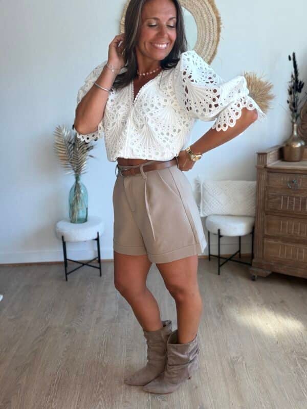 Short de tailleur taupe - Modèle Simon