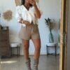 Bottes suédine taupe - Modèle Ava