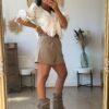 Bottes suédine taupe - Modèle Ava