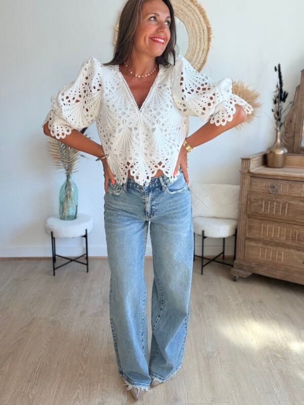 Jean Wide Leg  bleu - Modèle Molly