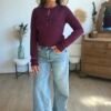 Pull fin burgundy - Modèle Taylor
