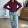 Pull fin burgundy - Modèle Taylor