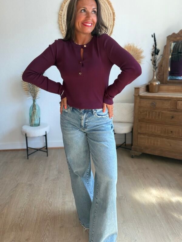 Pull fin burgundy - Modèle Taylor