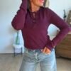 Pull fin burgundy - Modèle Taylor
