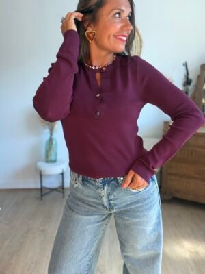Pull fin burgundy - Modèle Taylor