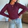 Pull fin burgundy - Modèle Taylor