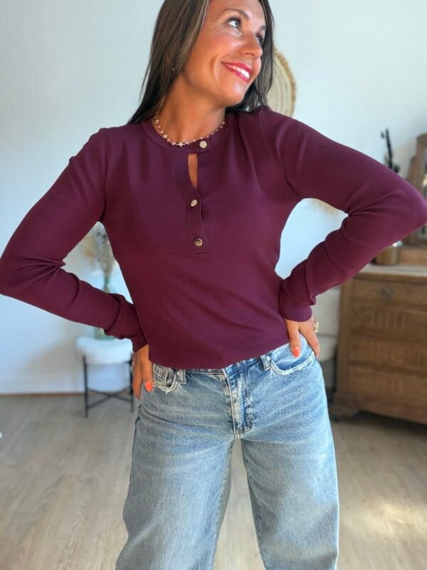 Pull fin burgundy - Modèle Taylor