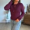 Pull fin burgundy - Modèle Taylor