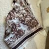 Petit foulard carré marron