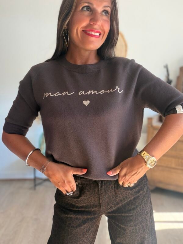 Pull manches 3/4 chocolat - Modèle Billie