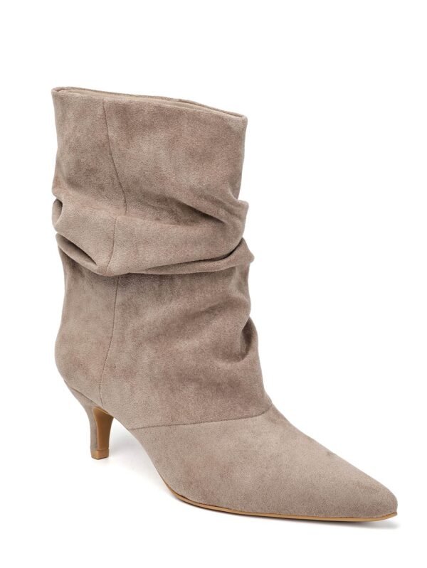 Bottes suédine taupe - Modèle Ava