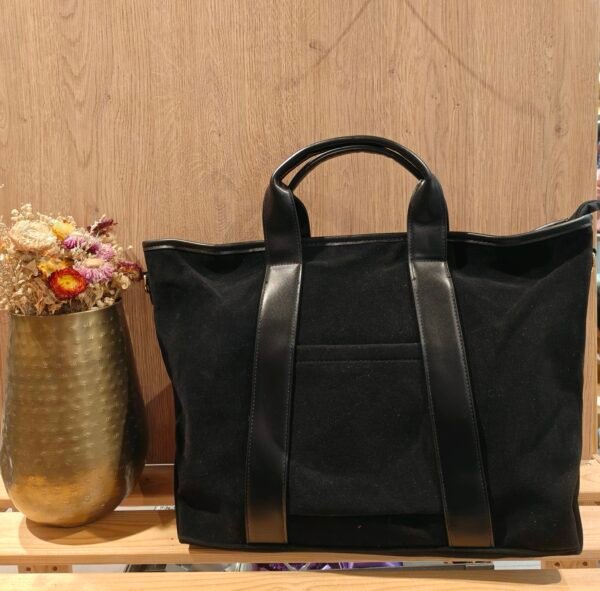 Grand Sac Cabas Bi-Matière Suédine & Similicuir -  Modèle Carine