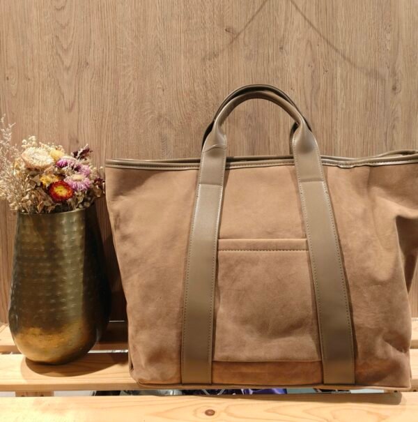 ms_1788118591144-2 Grand Sac Cabas Bi-Matière Suédine & Similicuir - Modèle Carine