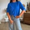 Pull manches 3/4 bleu royal - Modèle Billie