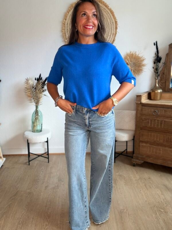 Pull manches 3/4 bleu royal - Modèle Billie