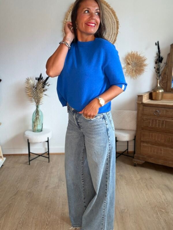 Pull manches 3/4 bleu royal - Modèle Billie