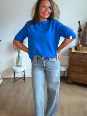 Pull manches 3/4 bleu royal - Modèle Billie
