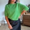 Pull manches 3/4 vert - Modèle Billie