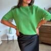 Pull manches 3/4 vert - Modèle Billie