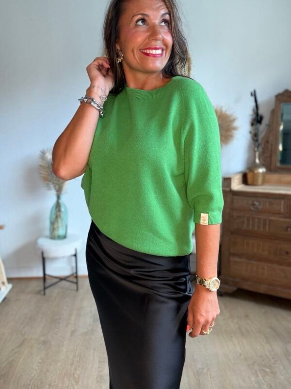 Pull manches 3/4 vert - Modèle Billie