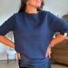Pull manches 3/4 bleu marine - Modèle Billie