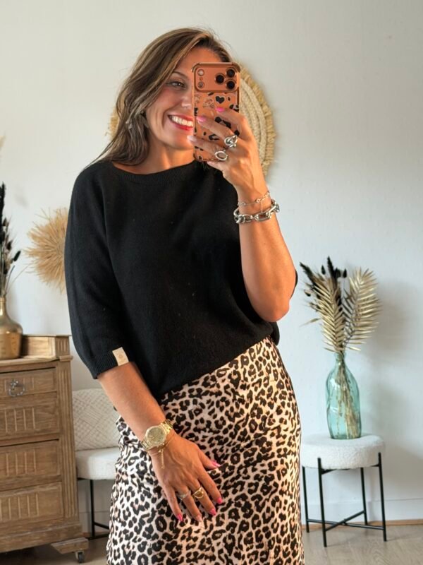Pull manches 3/4 noir - Modèle Billie