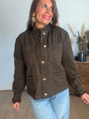 Veste chemise léopard choco - Modèle Léa