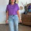 T shirt violet Amour - Modèle Ella