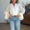 Blouse Fluide Manches en Dentelle- Modèle Saphyr