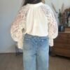 Blouse Fluide Manches en Dentelle- Modèle Saphyr
