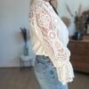 Blouse Fluide Manches en Dentelle- Modèle Saphyr