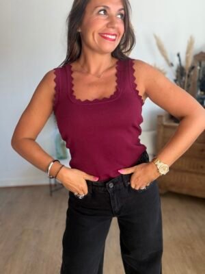 Top en Maille à Bordures Festonnées - Modèle Fanny