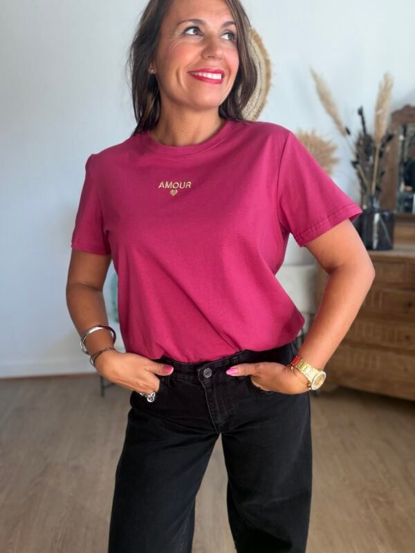T shirt bordeaux amour - Modèle Ella