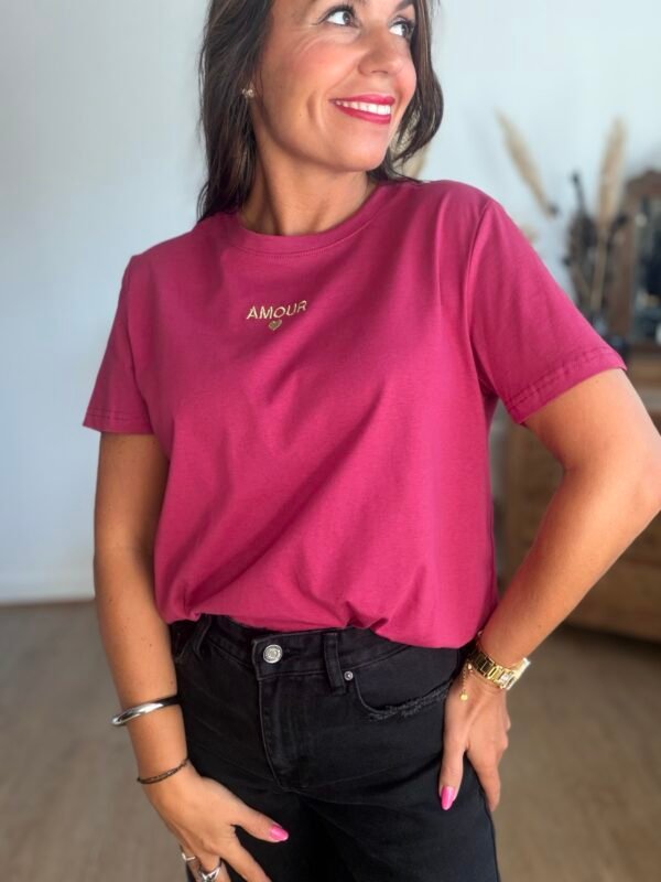 T shirt bordeaux amour - Modèle Ella