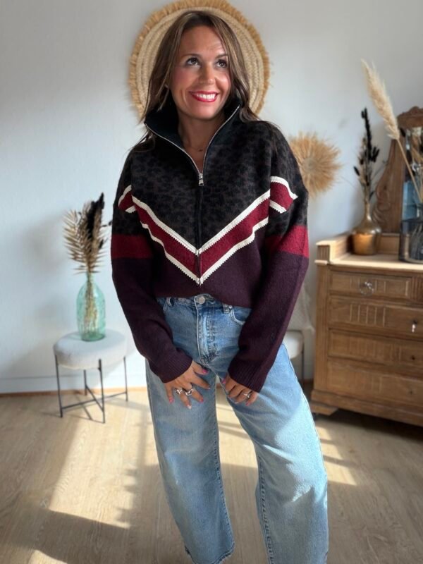 img_1998 Gilet Zippé Léopard & Bordeaux- Modèle Valeria
