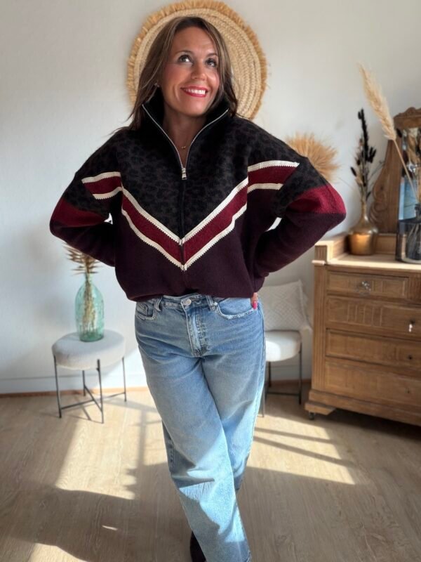 img_2002 Gilet Zippé Léopard & Bordeaux- Modèle Valeria