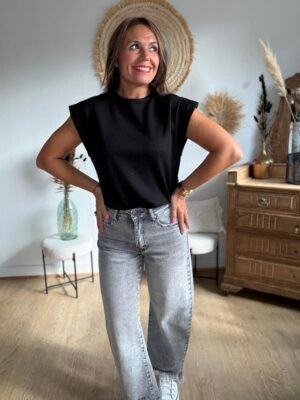 Top à strass noir - Modèle Helene