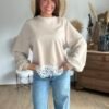 SWEAT BEIGE BAS DENTELLE Sweat Beige avec Dentelle - Modèle Melissandre