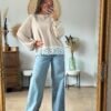 SWEAT AVEC DENTELLE Sweat Beige avec Dentelle - Modèle Melissandre