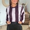 Pull Rayé en Maille Bouclée & Cœurs Brodés - Modèle Mandy