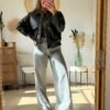Veste Bombers grainé noire - Modèle Josh
