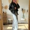 Veste Bombers grainé noire - Modèle Josh