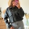 Veste Bombers grainé noire - Modèle Josh