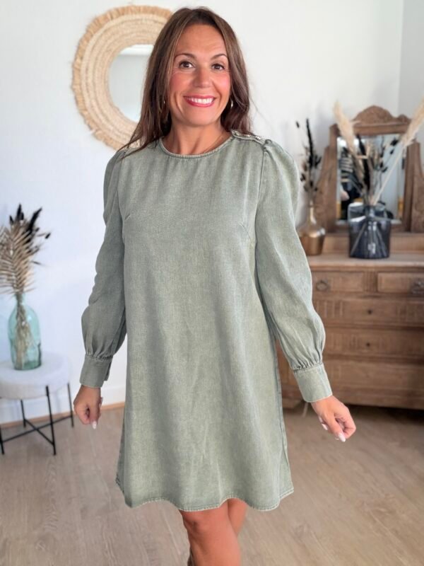Robe courte Denim kaki - Modèle Jenna