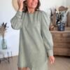 Robe courte Denim kaki - Modèle Jenna